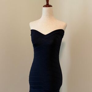 Dark blue french connection bandage midi dress size 6